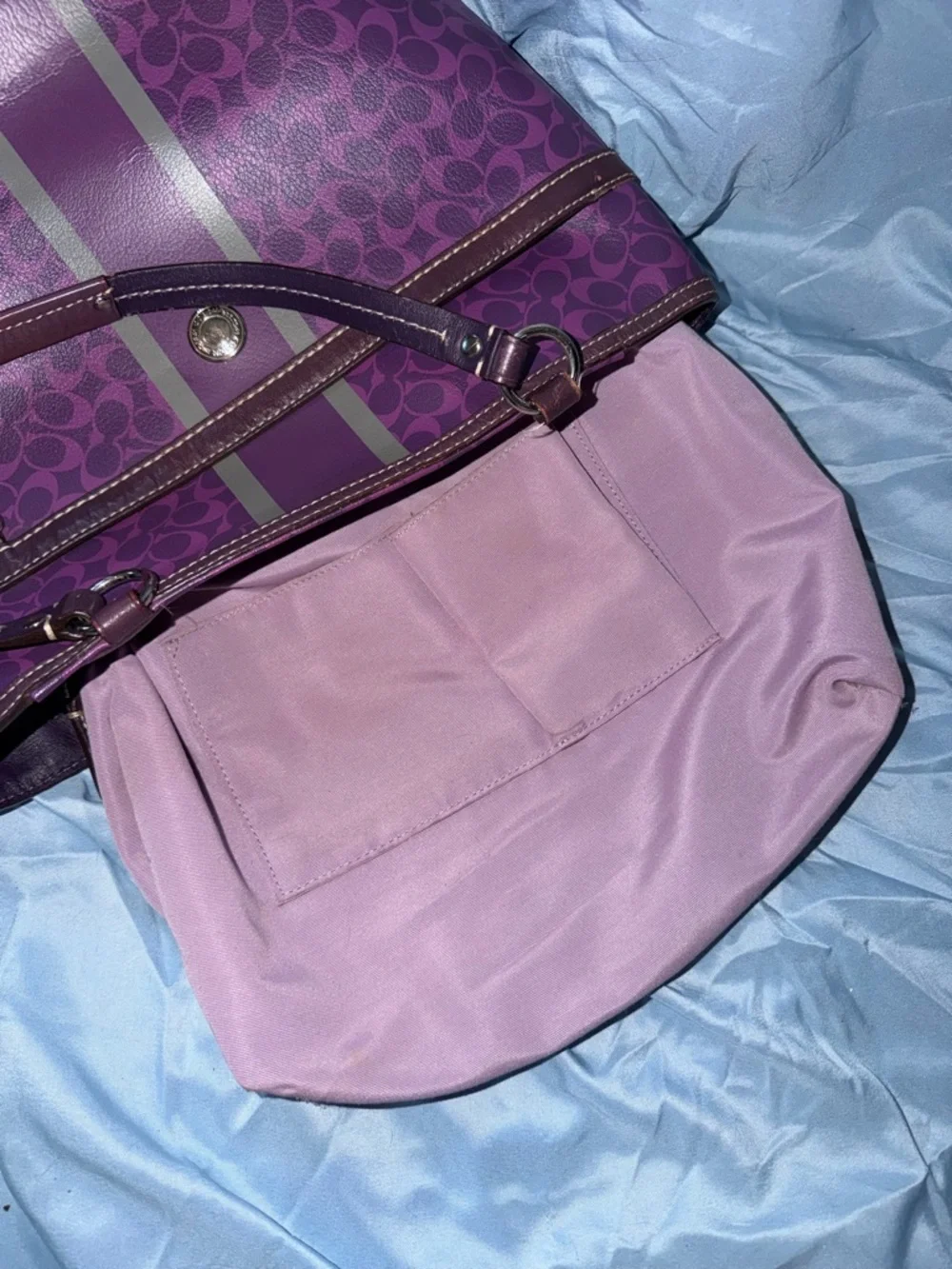 Coach 2010 Purple Signature Stripe Tote Bag - Picture 11 of 12